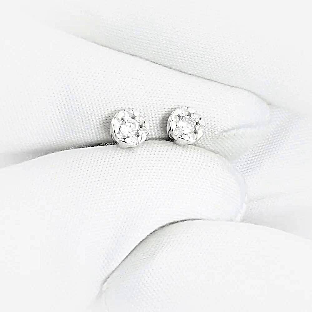 Серьги с бриллиантами из белого золота 585 пробы