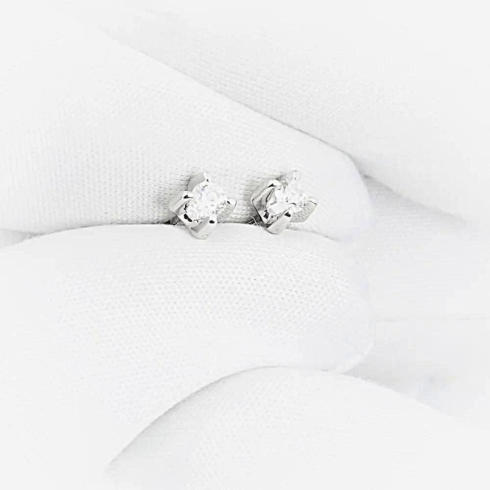 Серьги с бриллиантами из белого золота 585 пробы 1