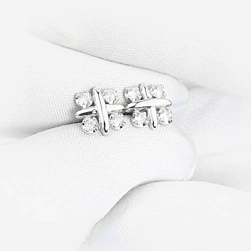 Серьги с бриллиантами из белого золота 585 пробы