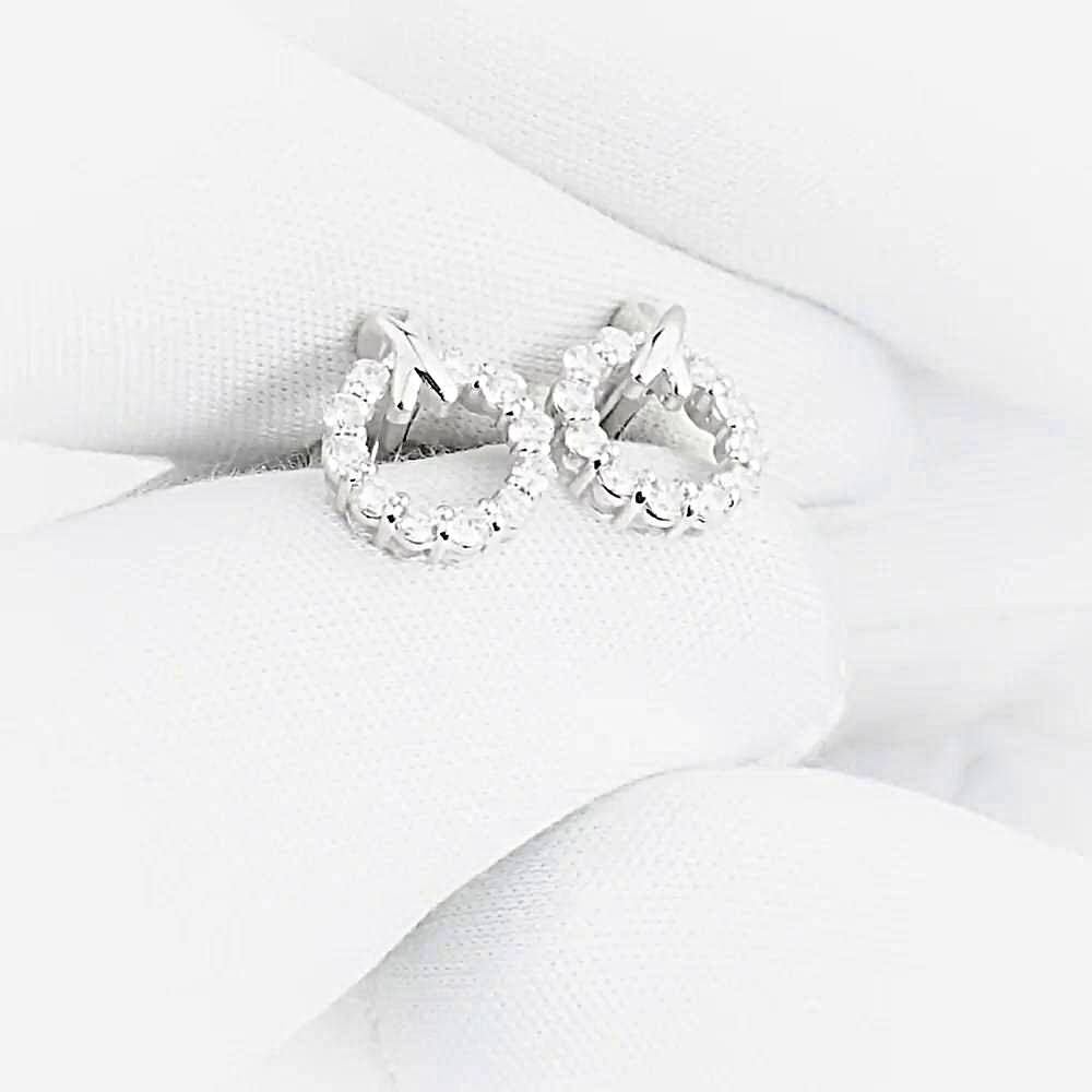 Серьги с бриллиантами из белого золота 585 пробы