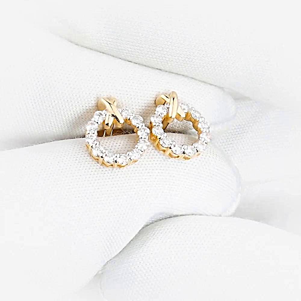 Серьги с бриллиантами из красного золота 585 пробы