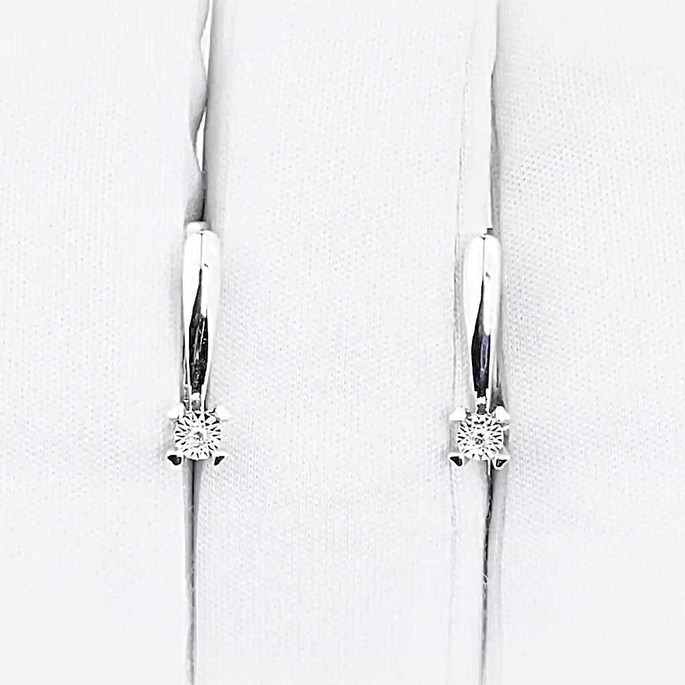 Серьги с бриллиантами из белого золота 585 пробы