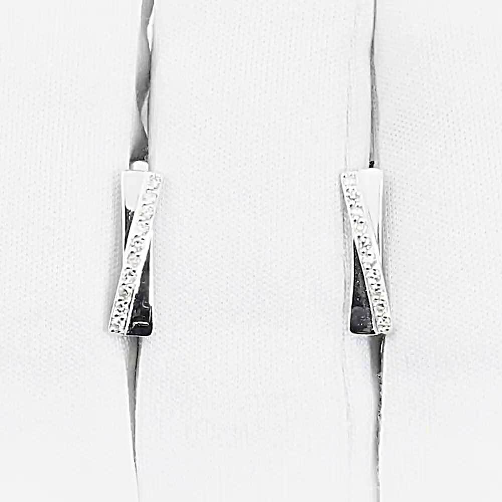 Серьги с бриллиантами из белого золота 585 пробы