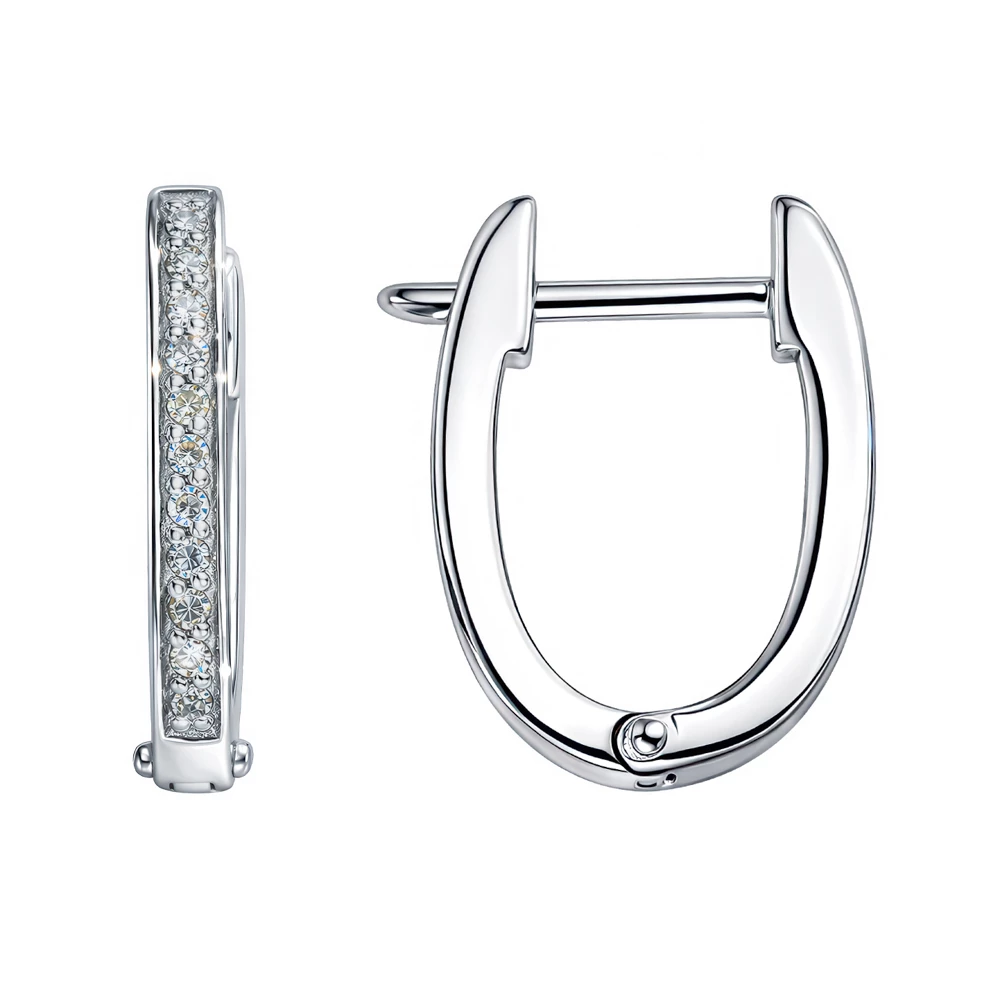 Серьги с бриллиантами из белого золота 585 пробы