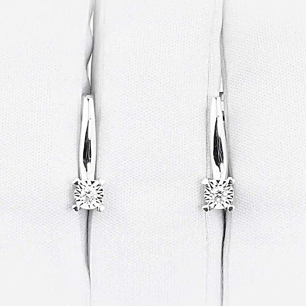 Серьги с бриллиантами из белого золота 585 пробы