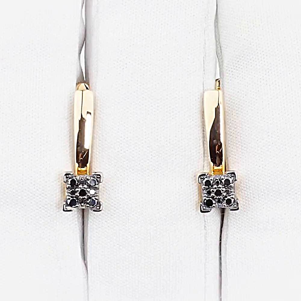 Серьги с бриллиантами из красного золота 585 пробы