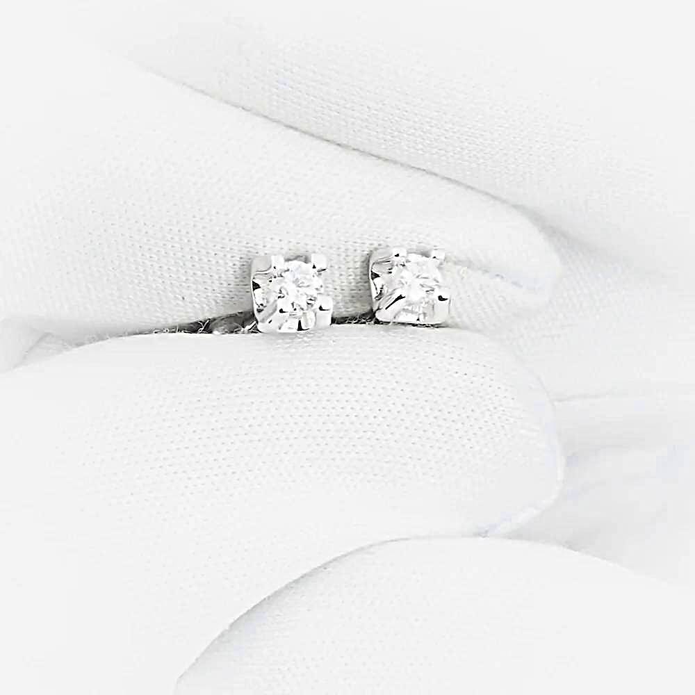 Серьги с бриллиантами из белого золота 585 пробы