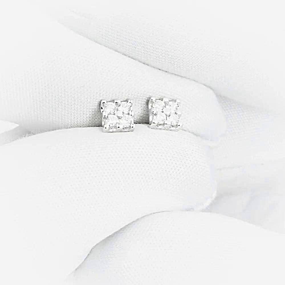 Серьги с бриллиантами из белого золота 585 пробы