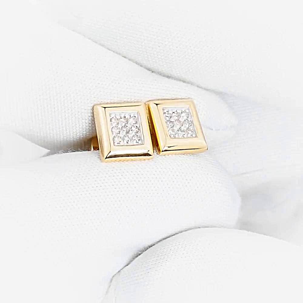 Серьги с бриллиантами из красного золота 585 пробы