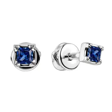 Серьги с сапфирами из белого золота 585 пробы