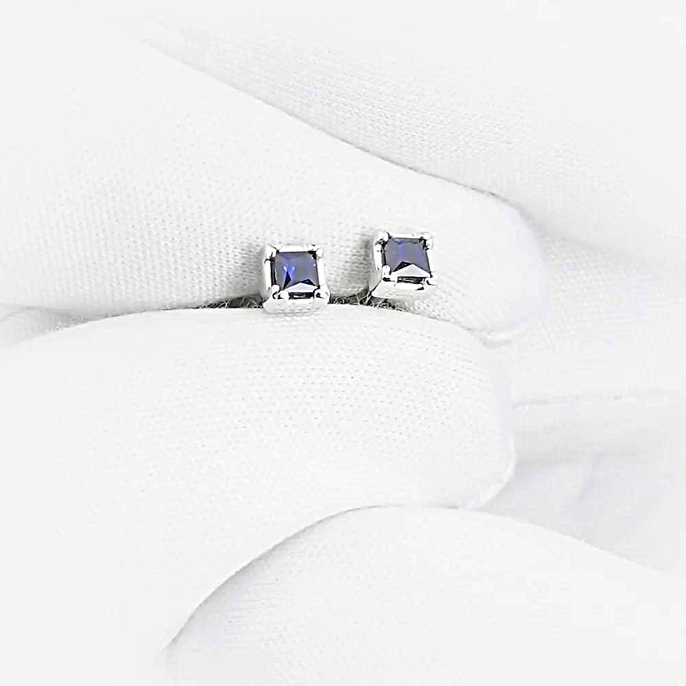 Серьги с сапфирами из белого золота 585 пробы