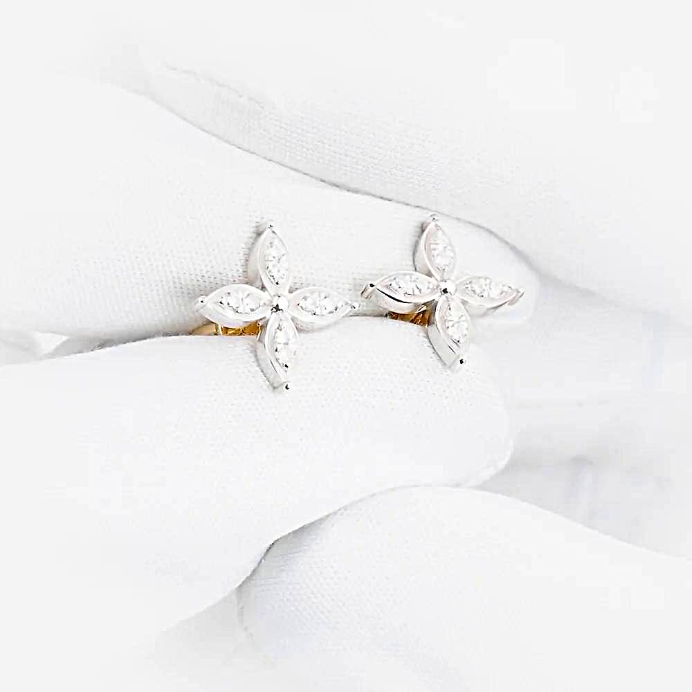 Серьги с бриллиантами из красного золота 585 пробы