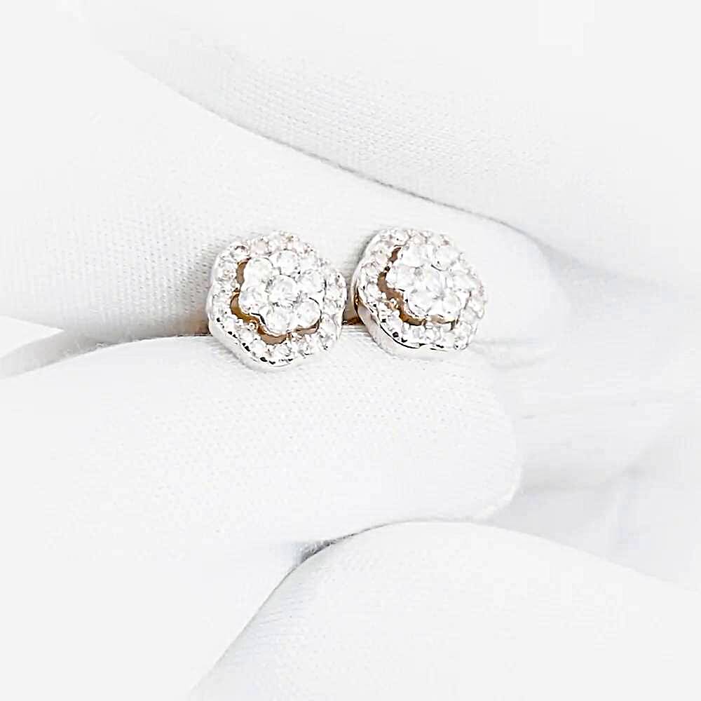 Серьги с бриллиантами из красного золота 585 пробы