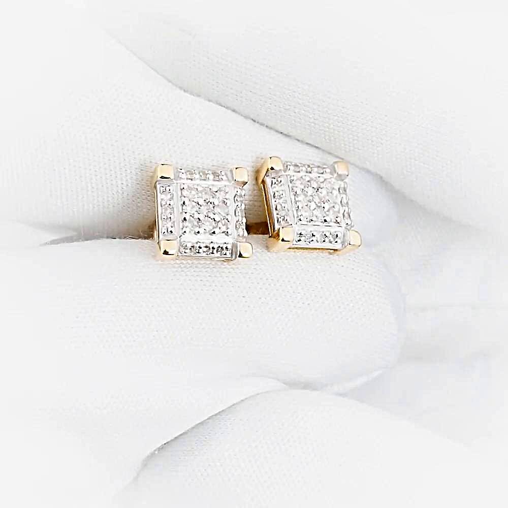 Серьги с бриллиантами из красного золота 585 пробы