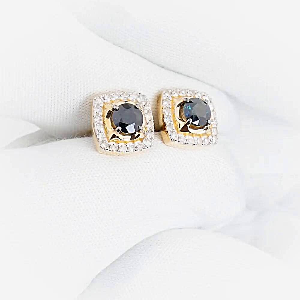 Серьги с сапфирами и бриллиантами из красного золота 585 пробы Серьги с сапфирами и бриллиантами из красного золота 585 пробы