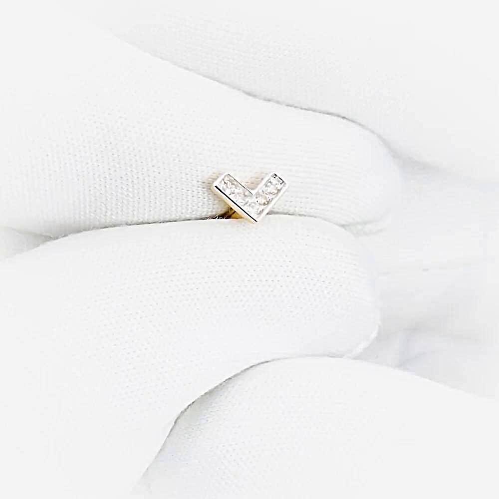 Серьга с бриллиантами из красного золота 585 пробы