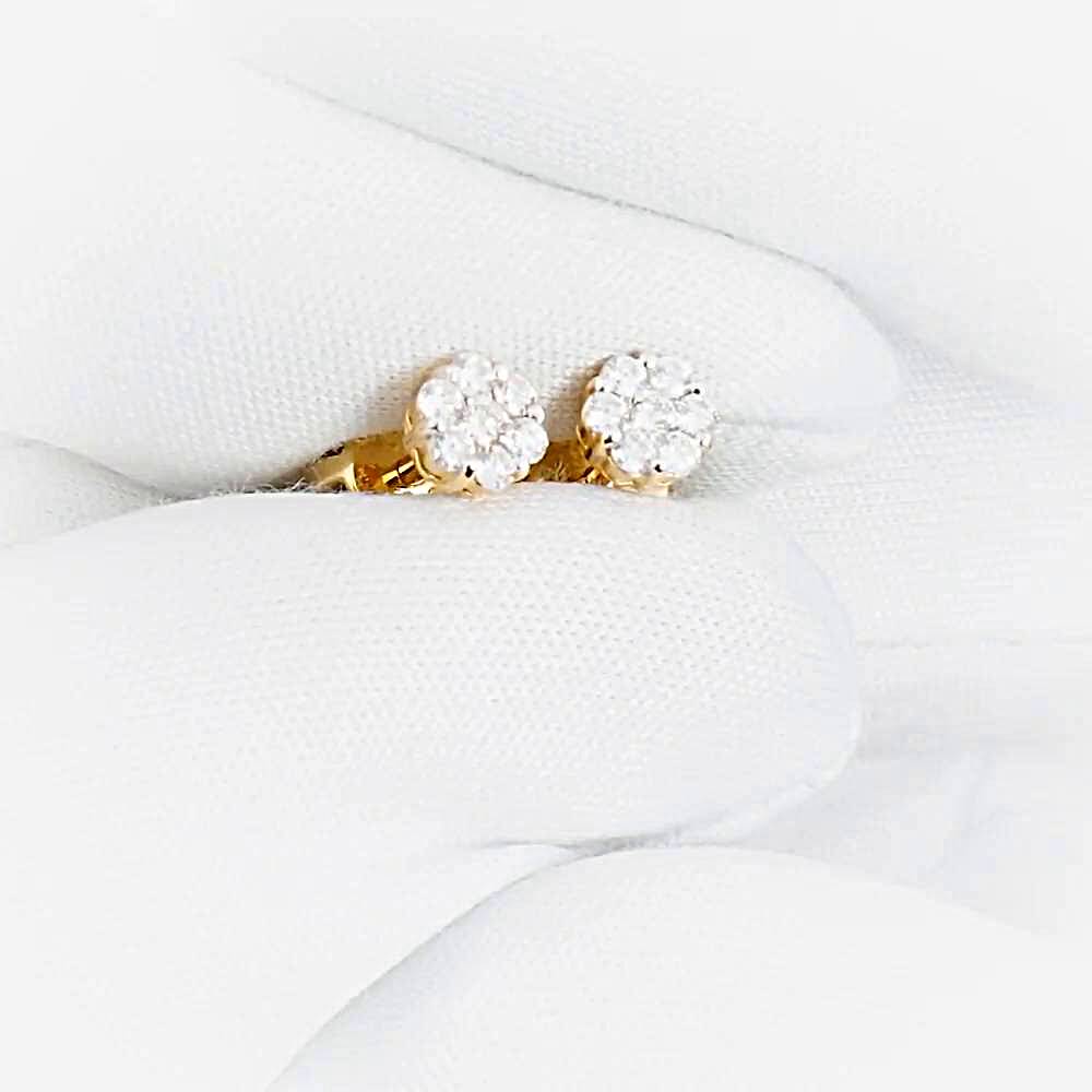 Серьги с бриллиантами из красного золота 585 пробы