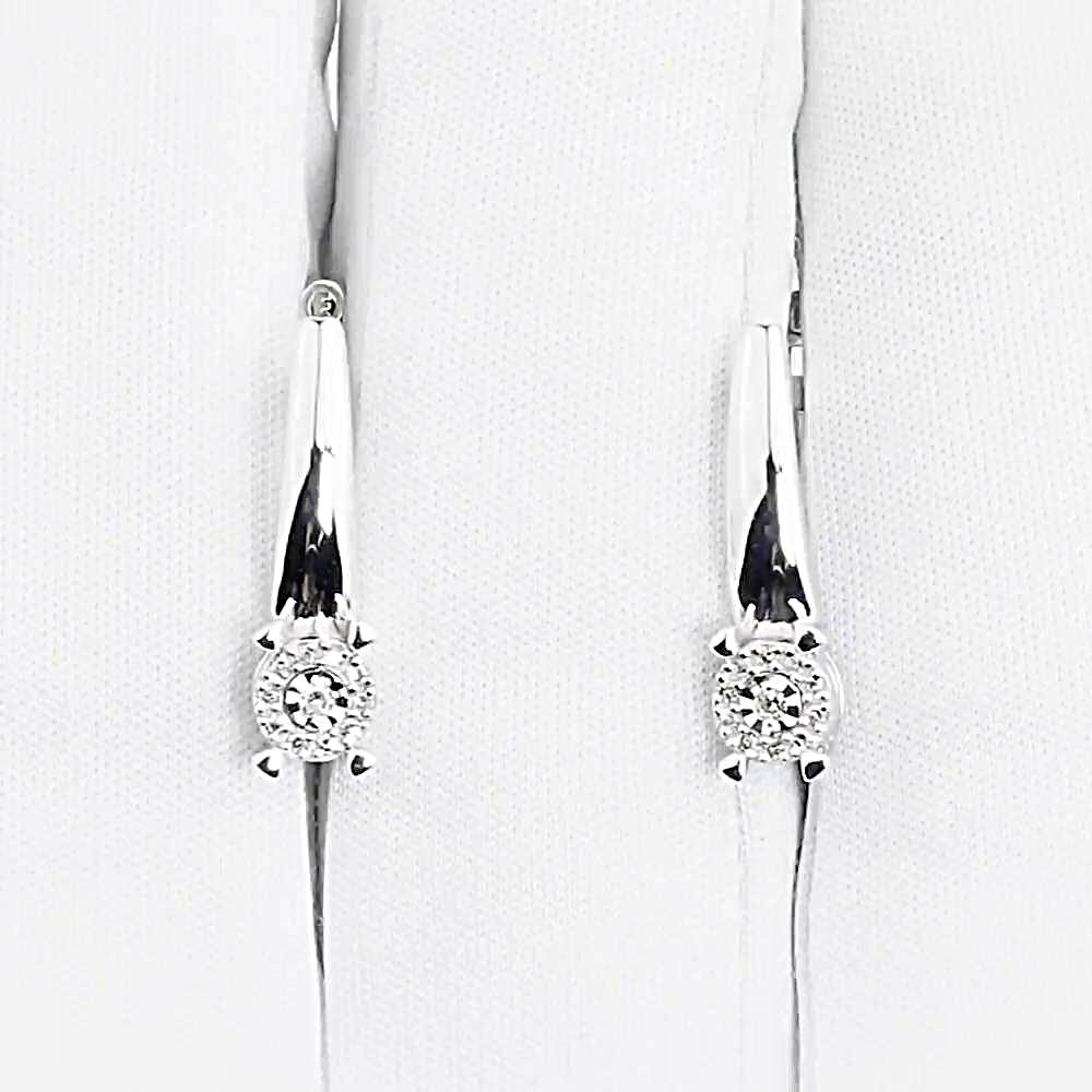 Серьги с бриллиантами из белого золота 585 пробы