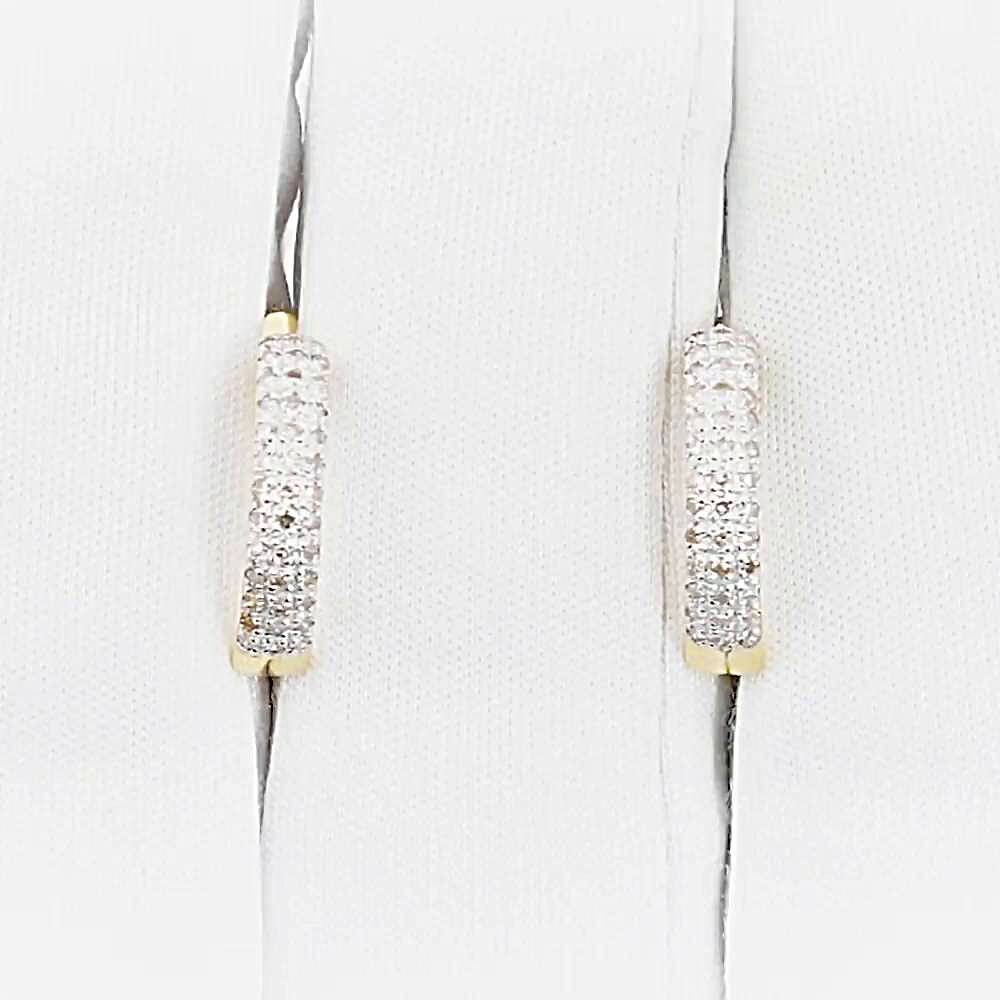 Серьги с бриллиантами из желтого золота 585 пробы