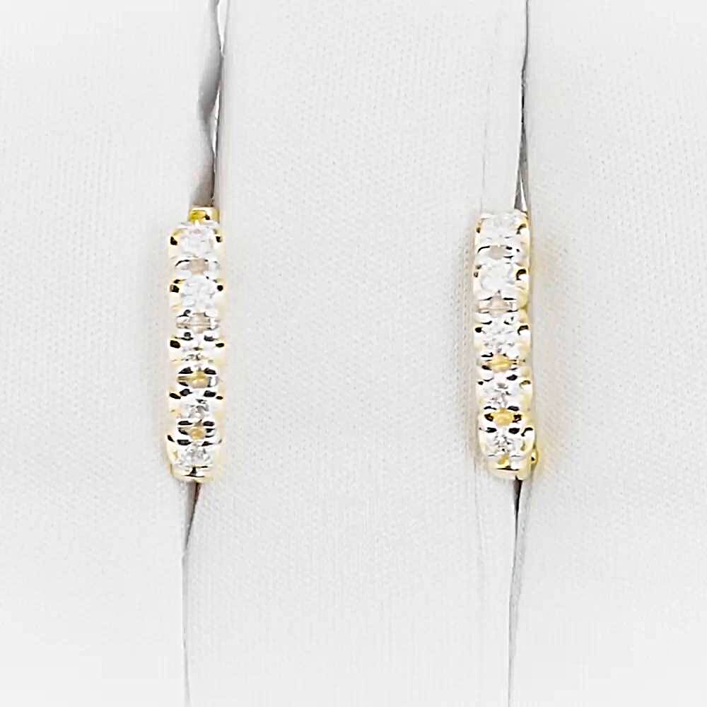 Серьги с бриллиантами из желтого золота 585 пробы