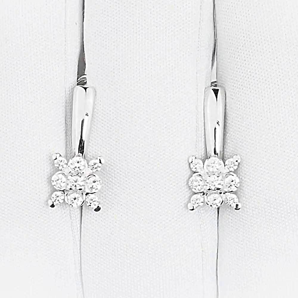 Серьги с бриллиантами из белого золота 585 пробы