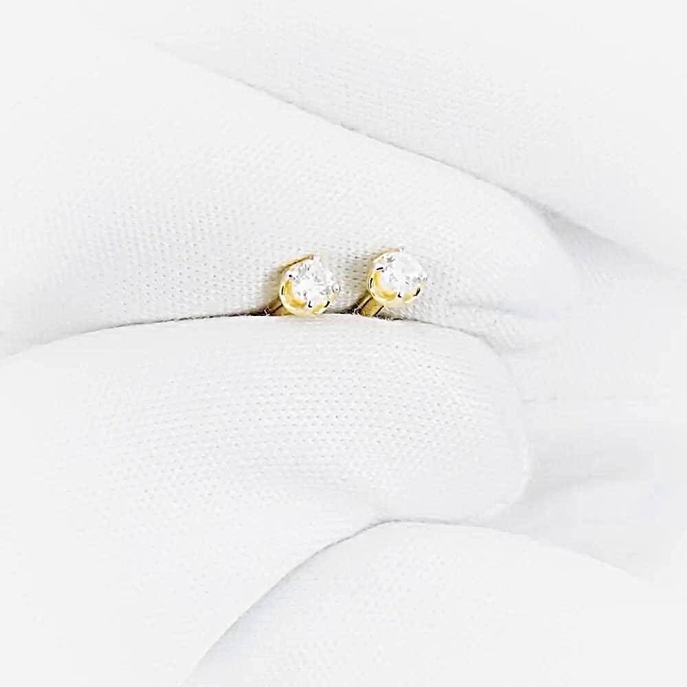 Серьги с бриллиантами из желтого золота 585 пробы