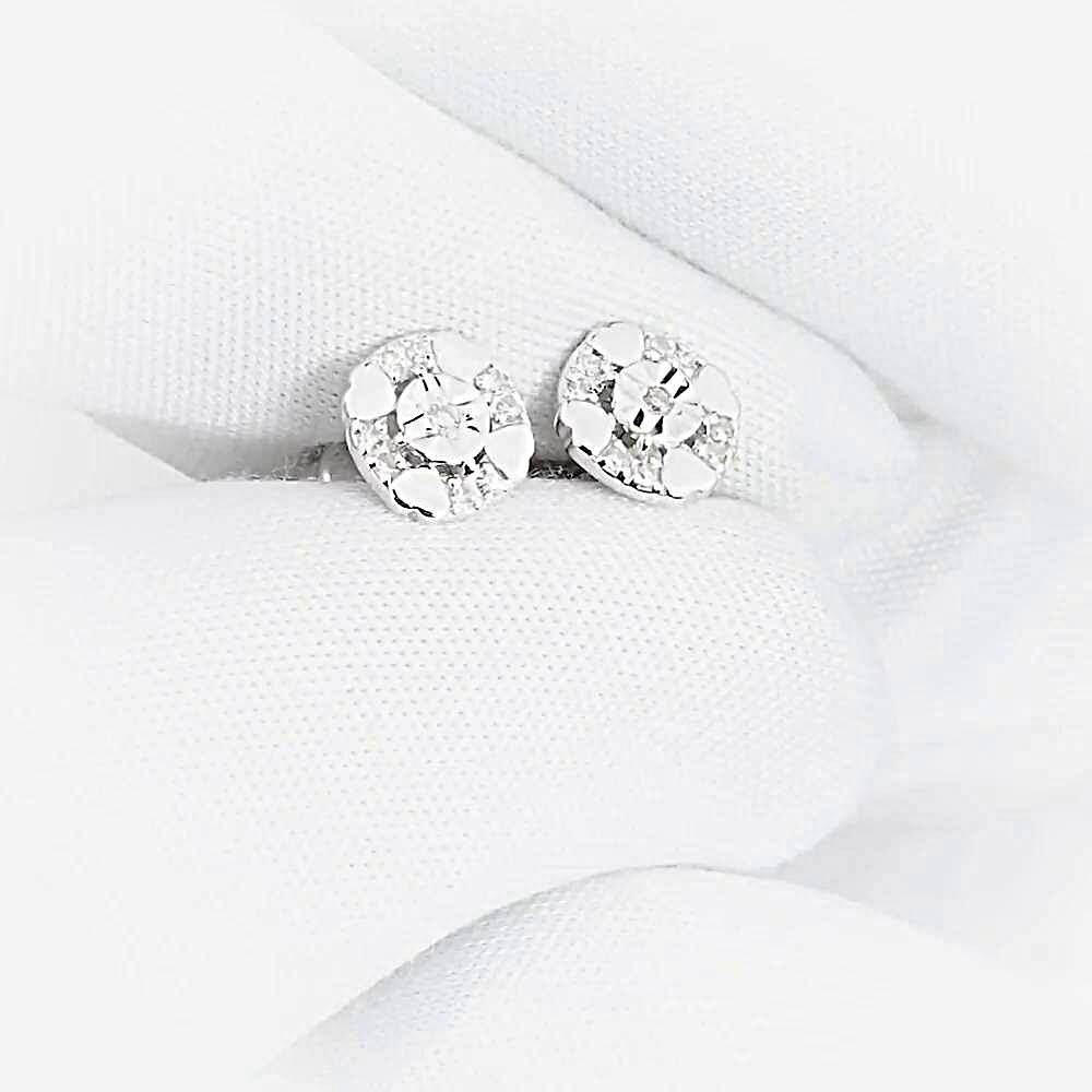 Серьги с бриллиантами из белого золота 585 пробы