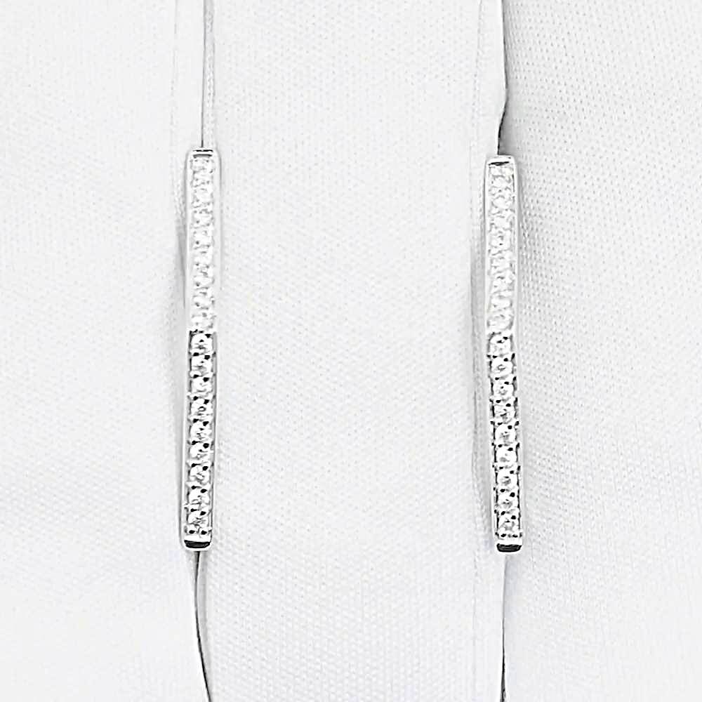 Серьги с бриллиантами из белого золота 585 пробы Серьги с бриллиантами из белого золота 585 пробы