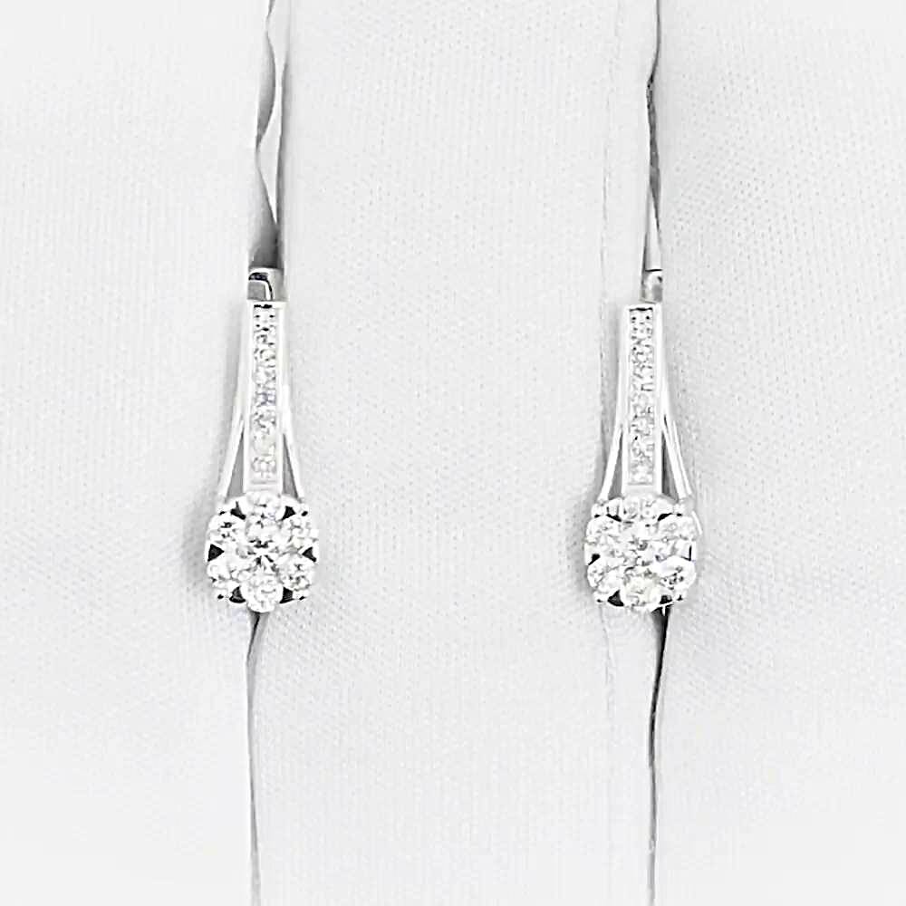 Серьги с бриллиантами из белого золота 585 пробы