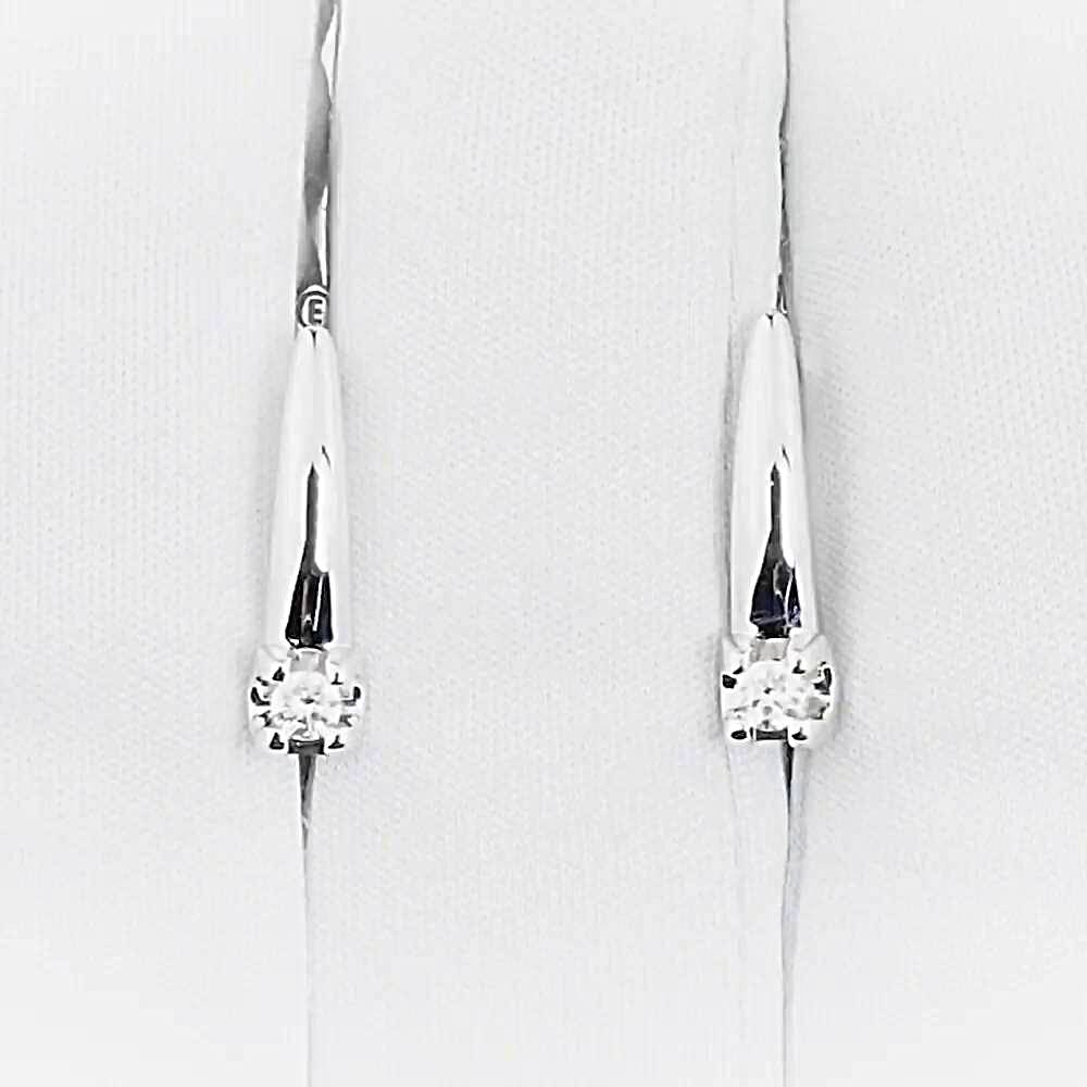 Серьги с бриллиантами из белого золота 585 пробы