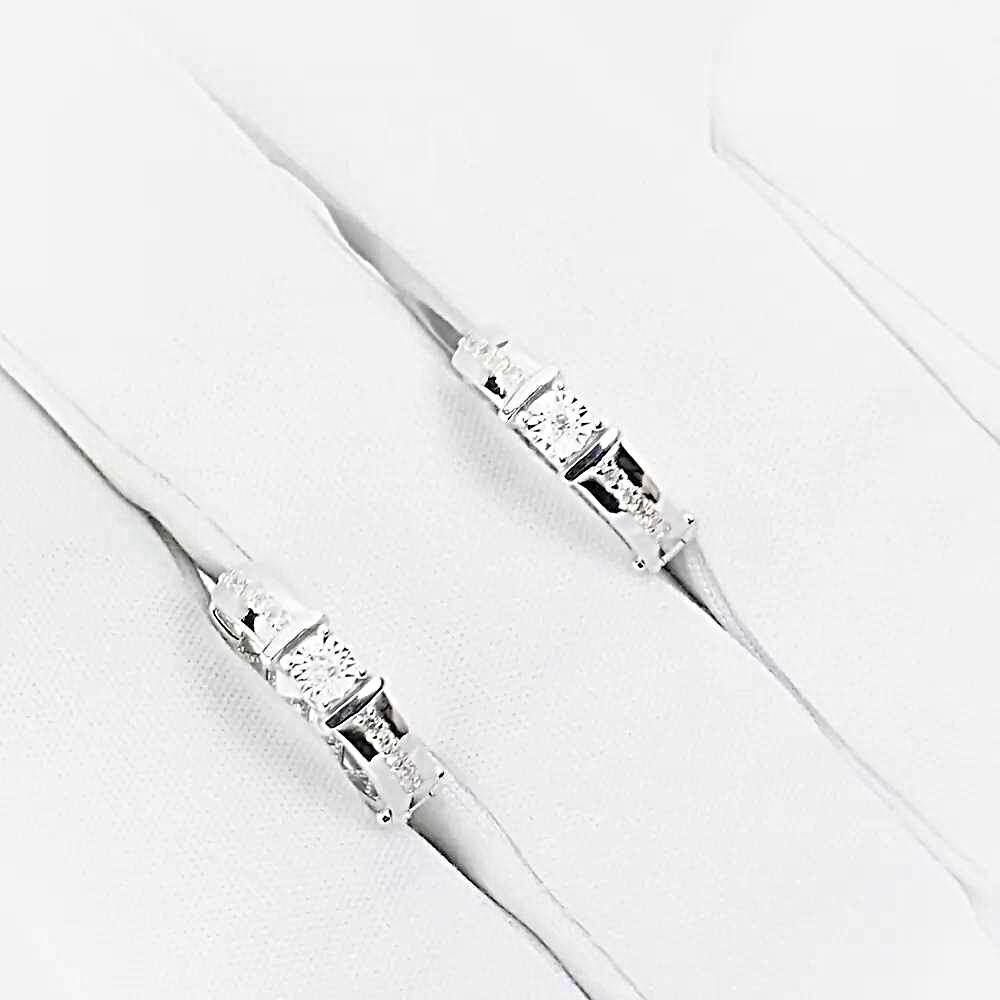 Серьги с бриллиантами из белого золота 585 пробы