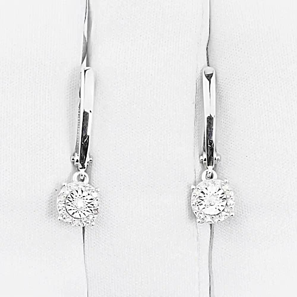 Серьги с бриллиантами из белого золота 585 пробы