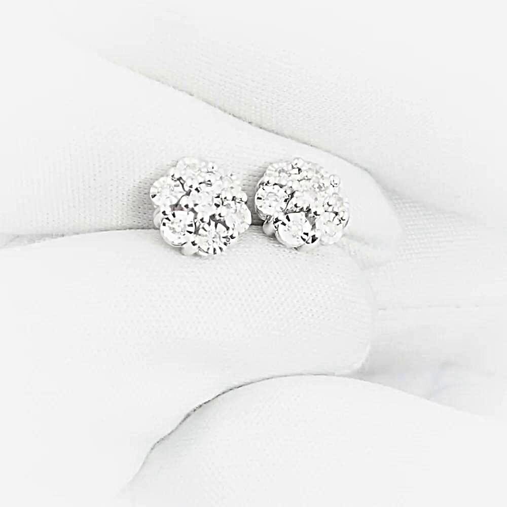 Серьги с бриллиантами из белого золота 585 пробы 1