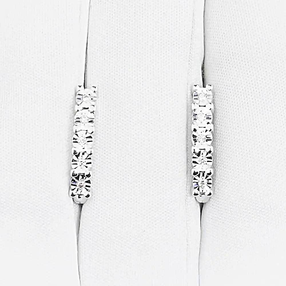 Серьги с бриллиантами из белого золота 585 пробы