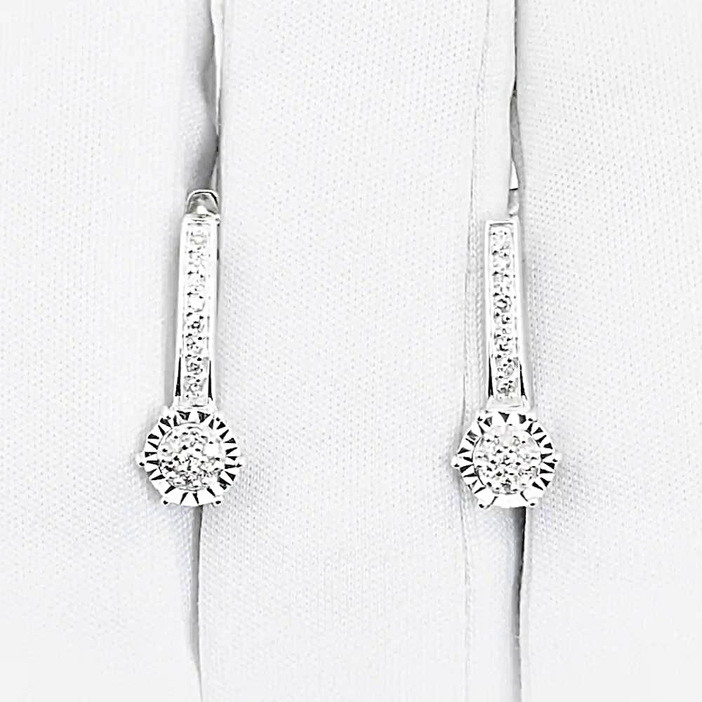 Серьги с бриллиантами из белого золота 585 пробы