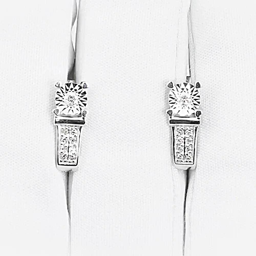 Серьги с бриллиантами из белого золота 585 пробы