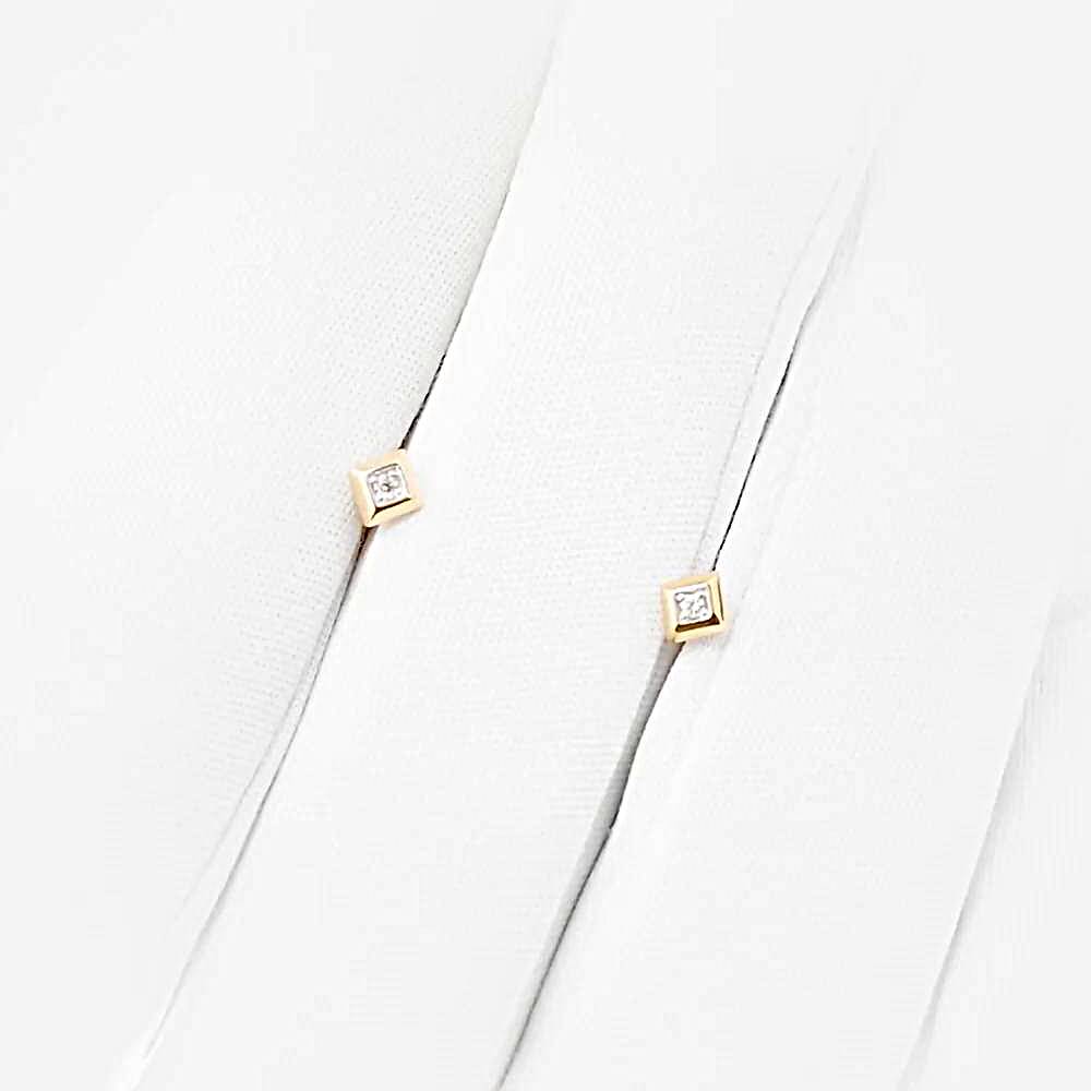 Серьги с бриллиантами из красного золота 585 пробы