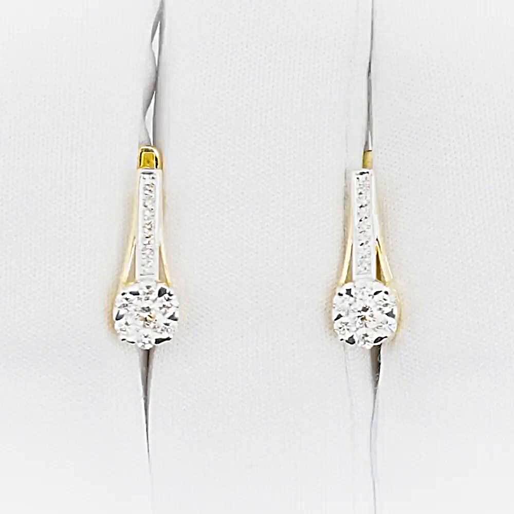 Серьги с бриллиантами из желтого золота 585 пробы