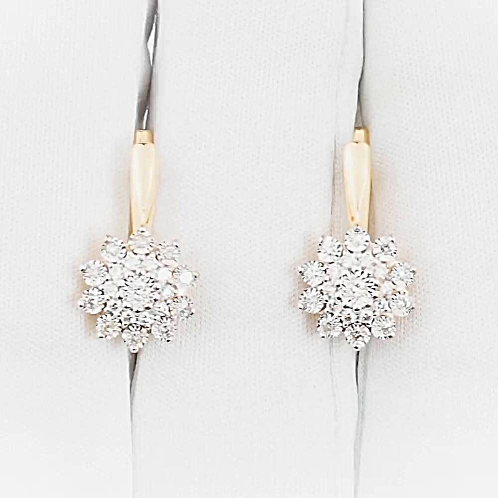 Серьги с бриллиантами из красного золота 585 пробы