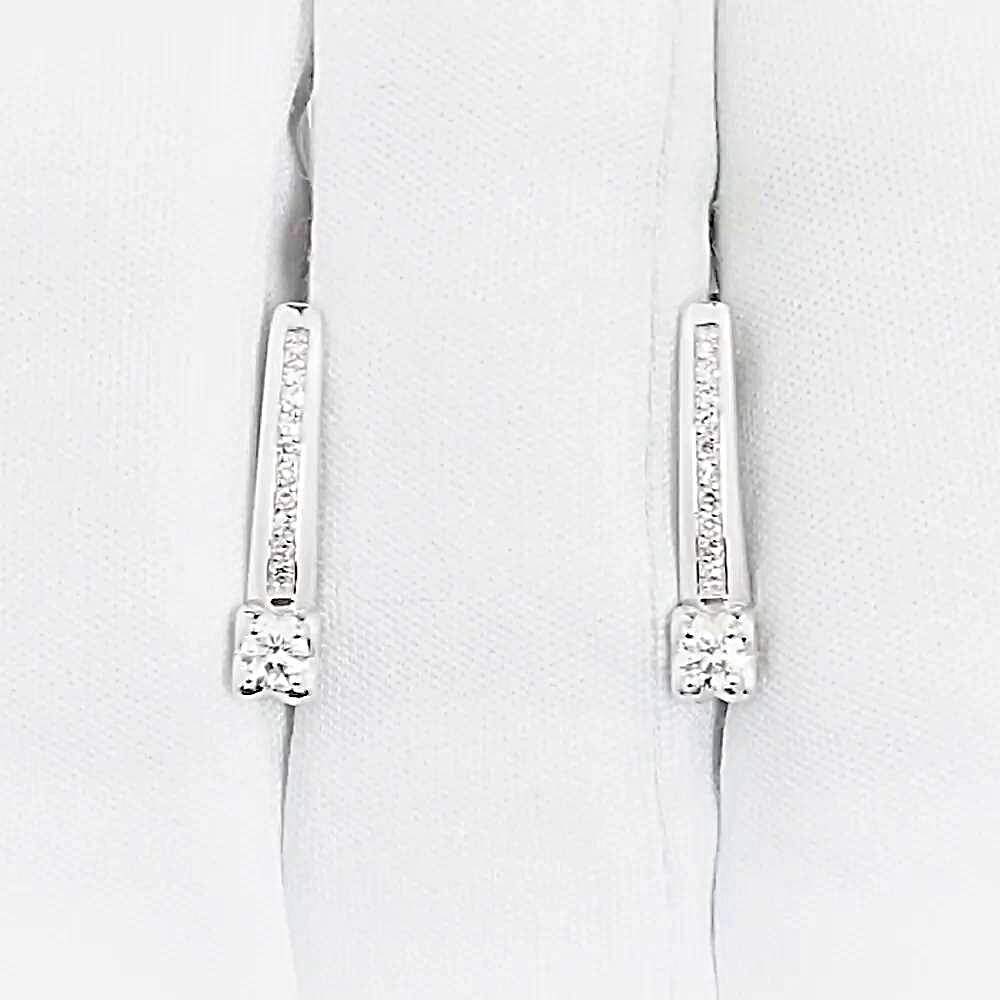 Серьги с бриллиантами из белого золота 585 пробы