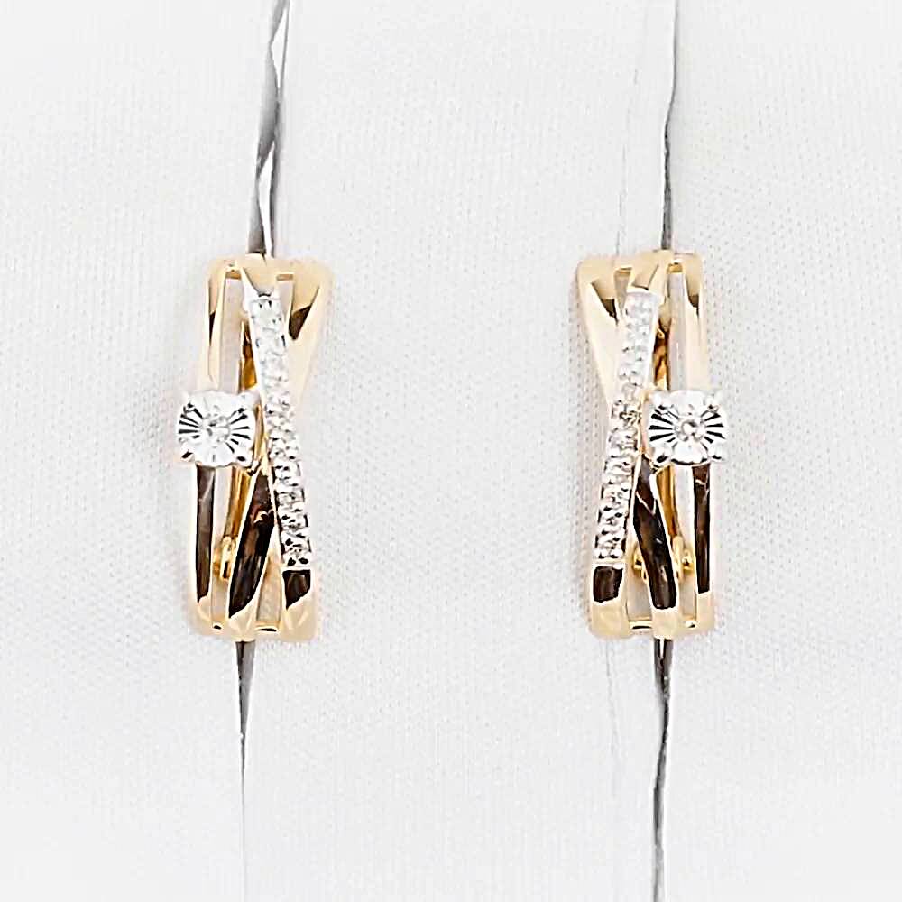 Серьги с бриллиантами из красного золота 585 пробы