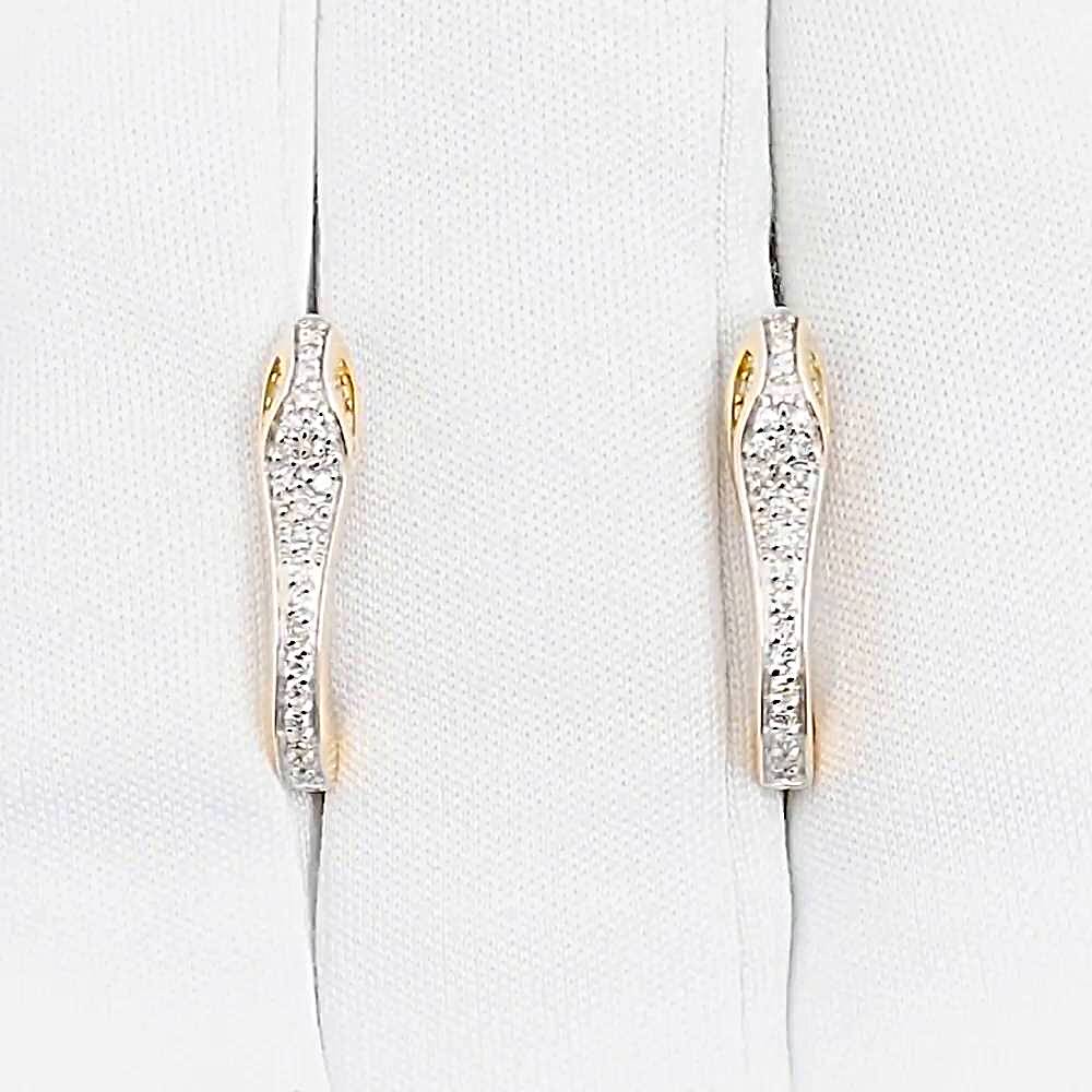 Серьги  Змея с бриллиантами из красного золота 585 пробы