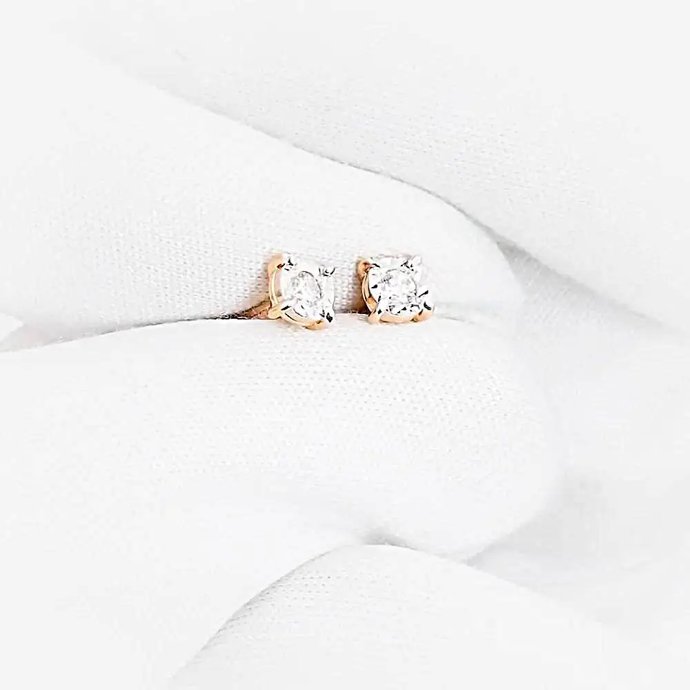 Серьги с бриллиантами из красного золота 585 пробы 1