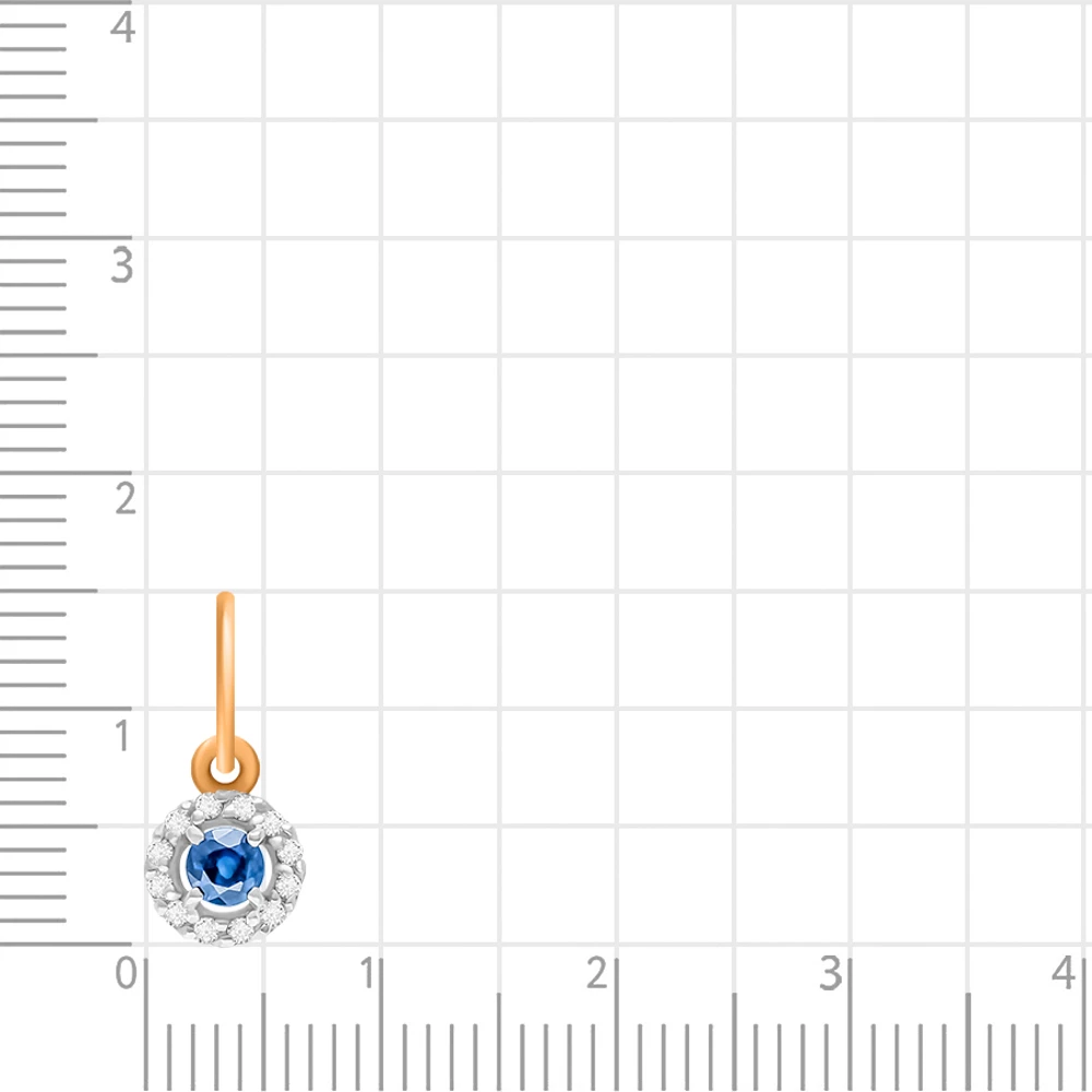 Подвес с сапфирами и бриллиантами из красного золота 585 пробы 2