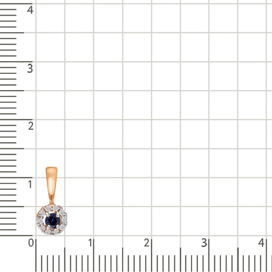 Подвес с сапфирами и бриллиантами из красного золота 585 пробы 3