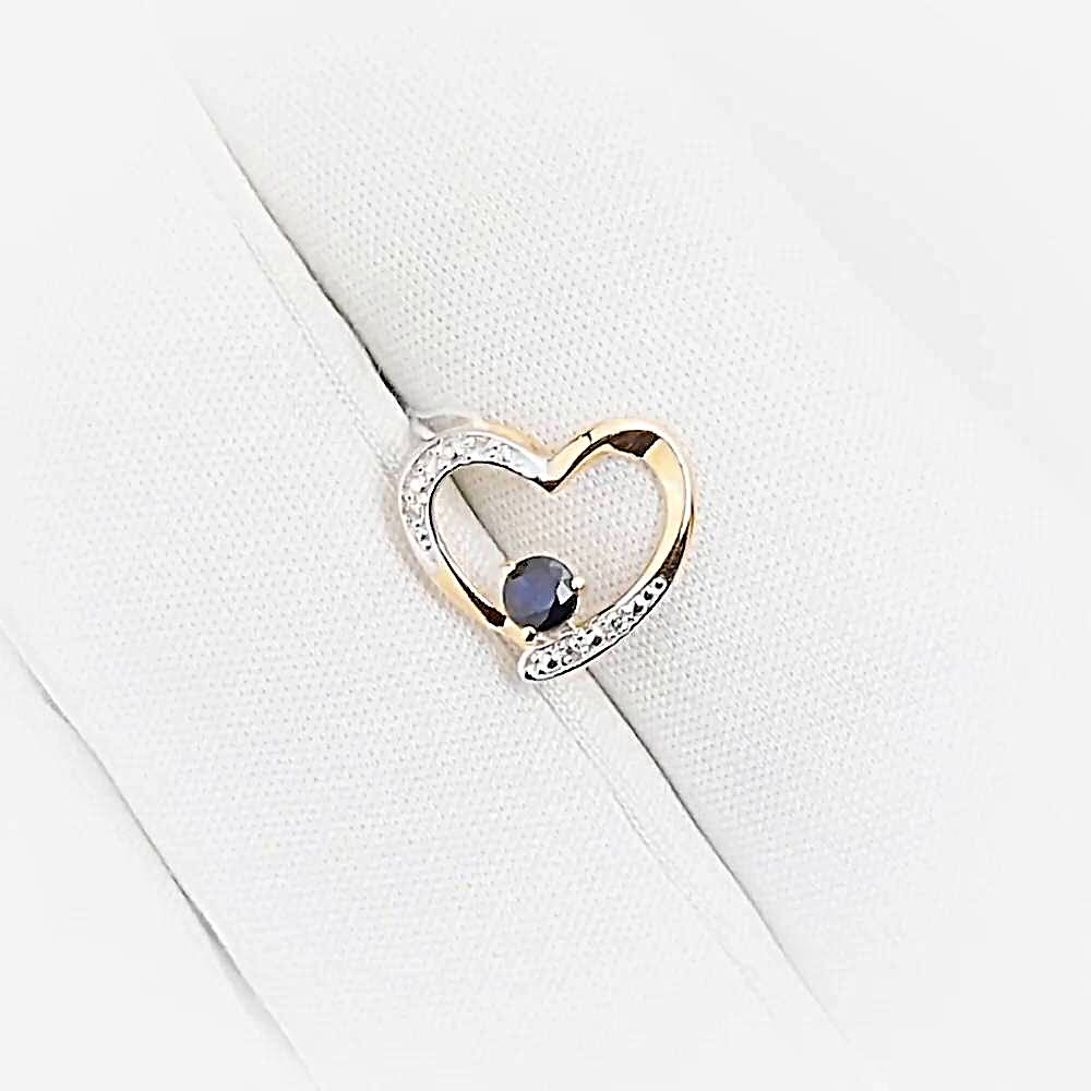 Подвес с сапфирами и бриллиантами из красного золота 585 пробы 1