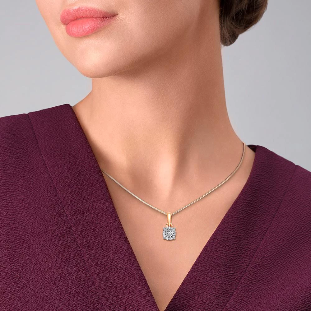 Подвес с бриллиантами из красного золота 585 пробы