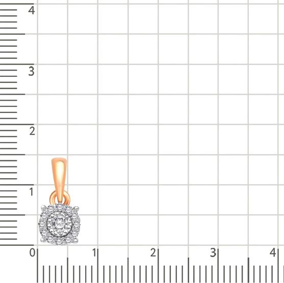 Подвес с бриллиантами из красного золота 585 пробы