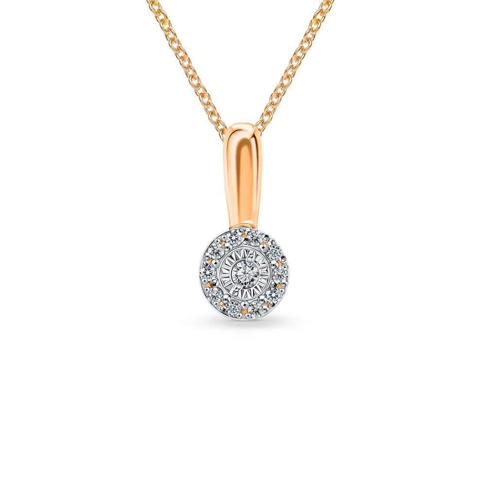 Подвес с бриллиантами из красного золота 585 пробы Подвес с бриллиантами из красного золота 585 пробы