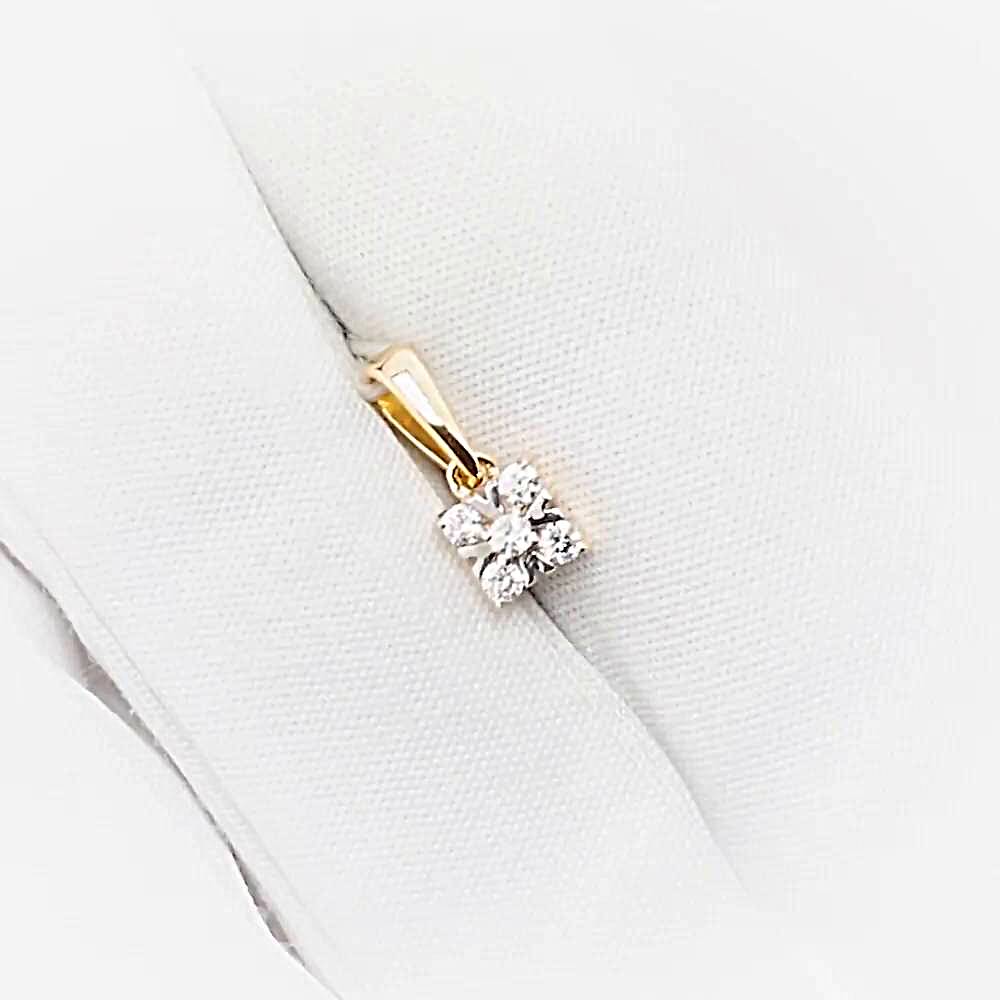 Подвес с бриллиантами из красного золота 585 пробы